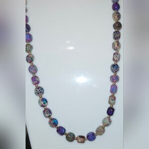 Purple & Blue Handcrafted Bohemian Multicolor Beaded Necklace